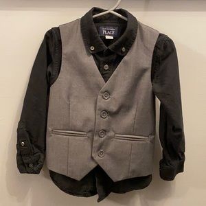 Toddler boy dress shirt and vest